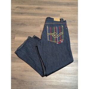 Vintage COOGI Jeans Mens Size 40x34 Dark Wash Embroidered Logo Pockets Baggy Fit